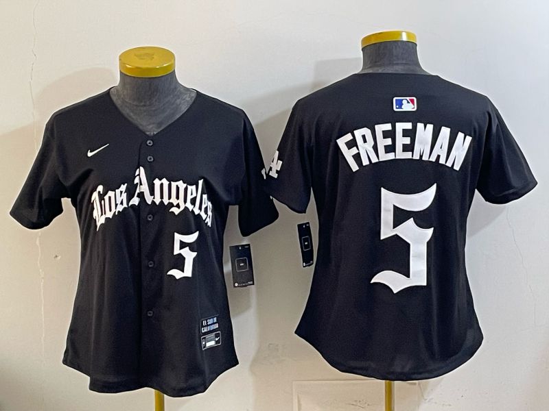 Youth Los Angeles Dodgers #5 Freeman Black 5th Jointly Name 2026 Nike MLB Jersey style 01->youth mlb jersey->Youth Jersey